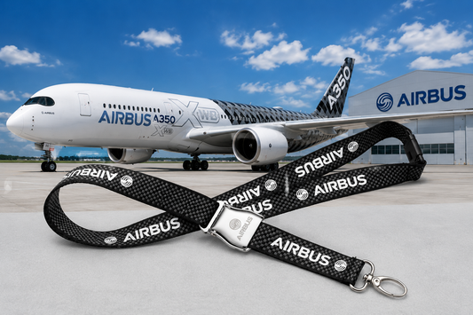 Airbus Carbon Checks Lanyard with Metal Buckle – Premium Imported Quality
