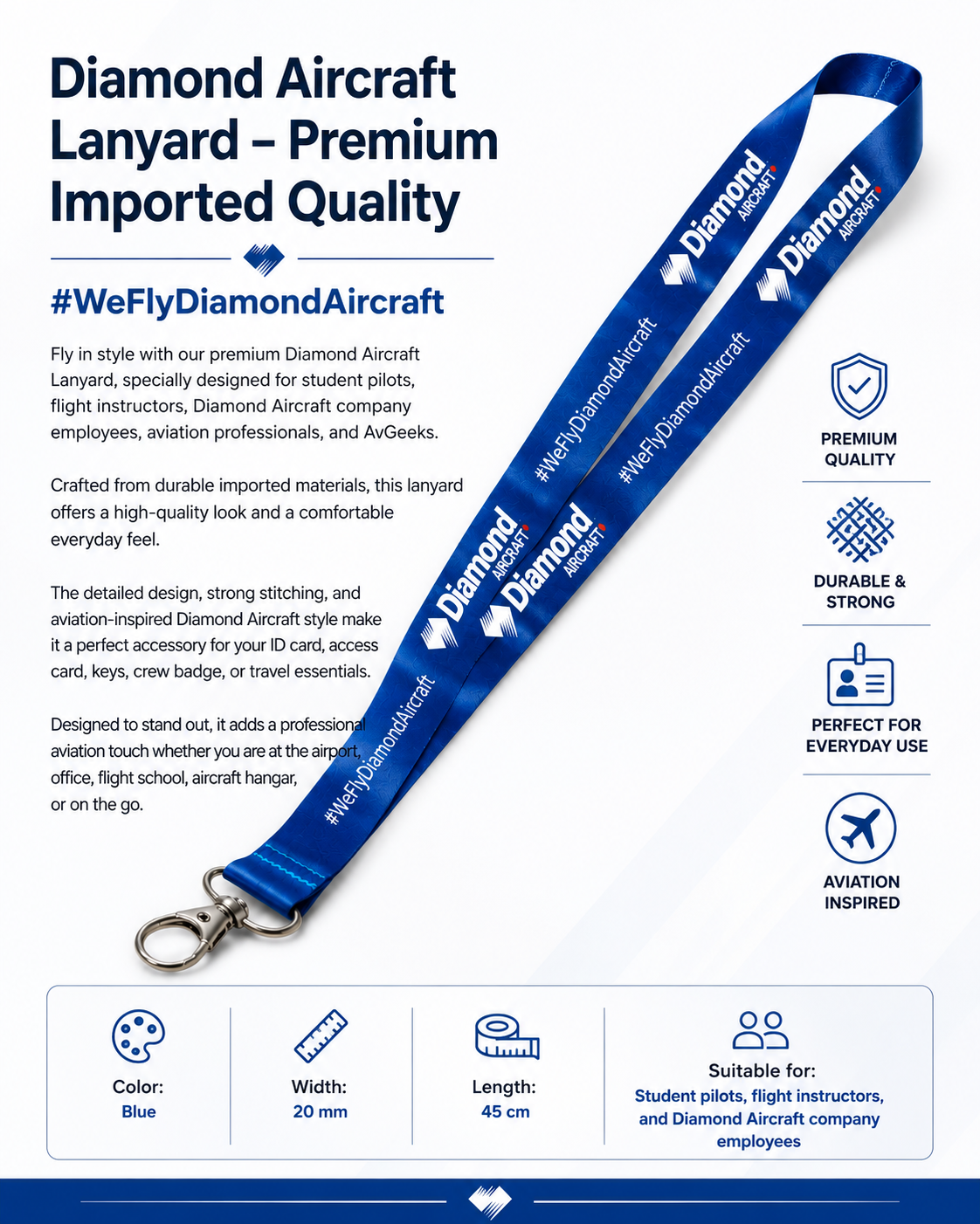 Diamond Aircraft Lanyard – Premium Imported Quality