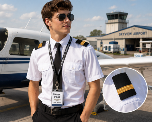 1 Bar Black with Golden Stripes Pilot Epaulettes – Premium Imported Quality