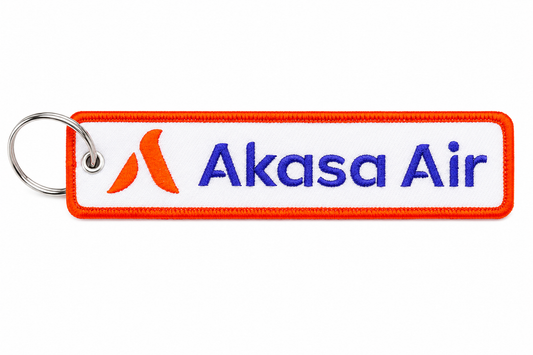 Akasa Air Embroidered Bag Tag – Premium Imported Quality Keyring