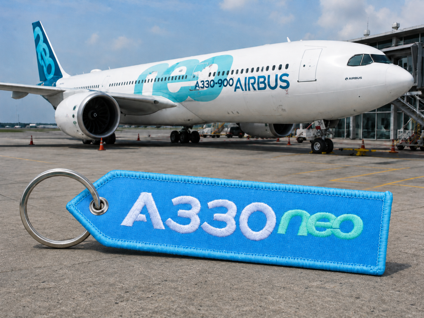 Airbus A330neo Embroidered Bag Tag – Premium Imported Quality Keyring