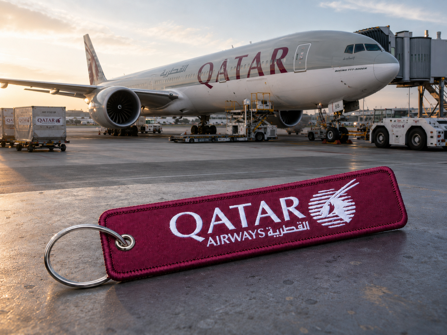 Qatar Airways Embroidered Bag Tag – Premium Imported Quality Keyring
