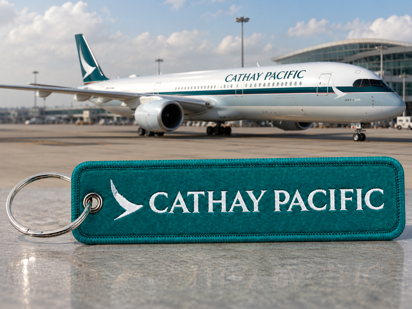 Cathay Pacific Airways Embroidered Bag Tag – Premium Imported Quality Keyring