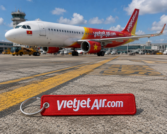Vietjet Air Embroidered Bag Tag – Premium Imported Quality Keyring