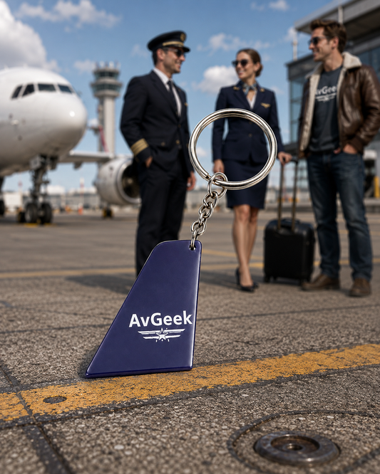 Acrylic AvGeek (Blue) Tail Keychain – Premium Aviation Collectible