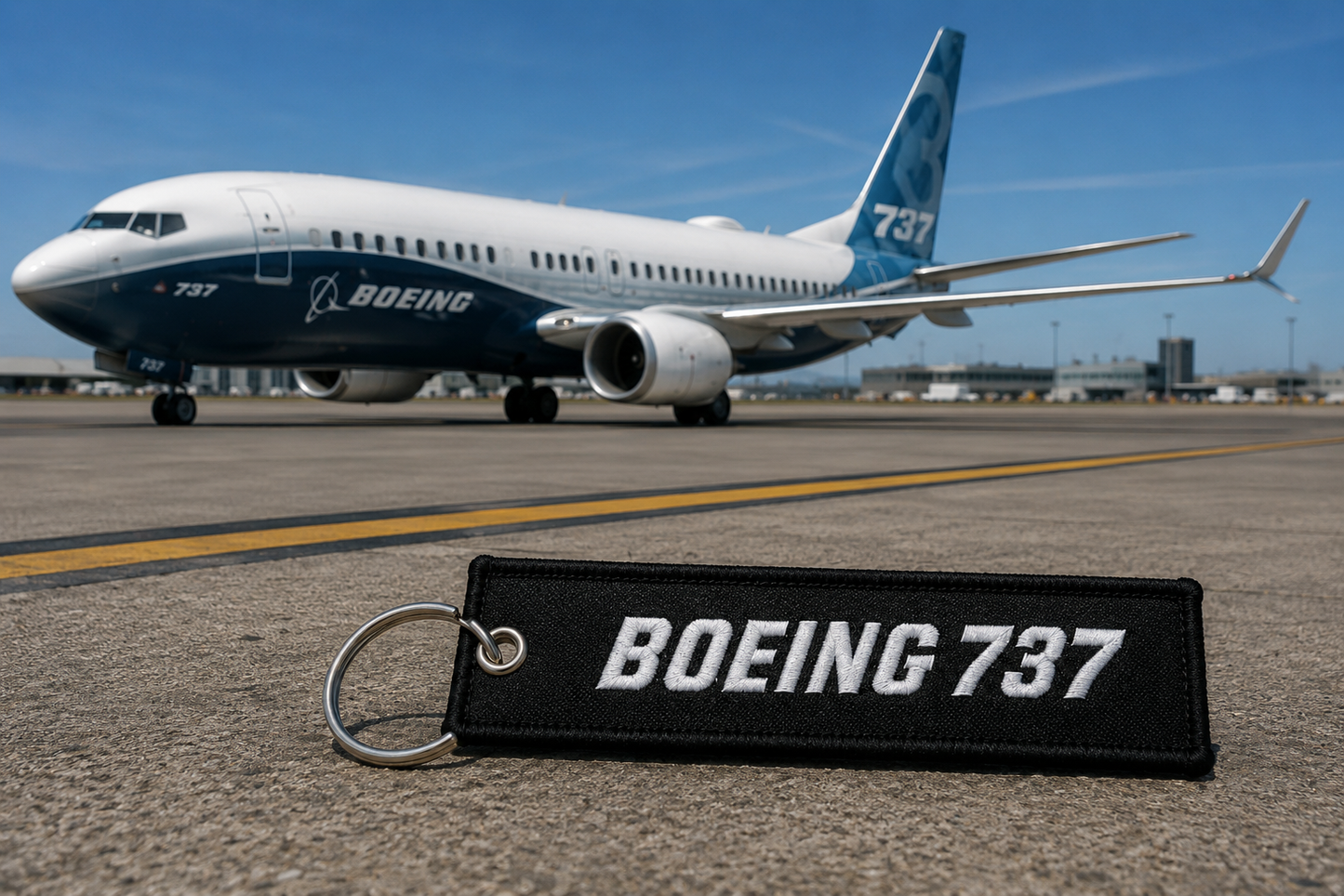 Boeing 737 (Black) Embroidery Bag Tag – Premium Imported Quality