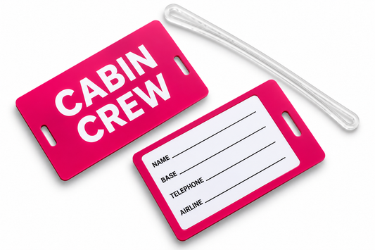 Cabin Crew PVC Luggage Tag (Pink) – Premium Quality