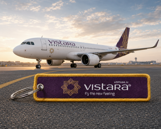 Vistara Embroidered Bag Tag – Premium Imported Keychain