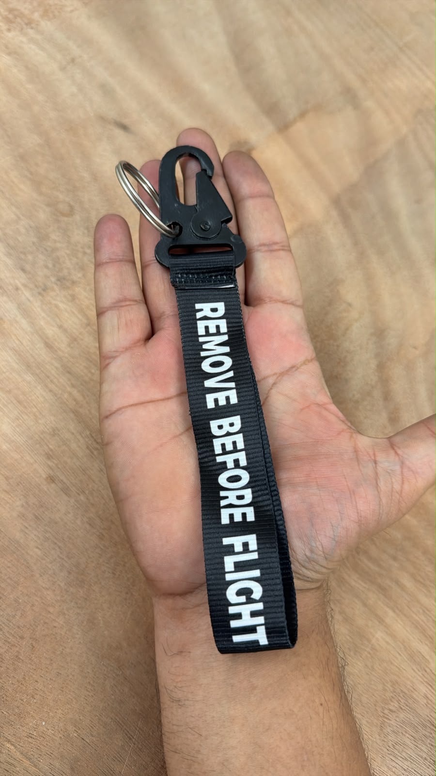 Remove Before Flight (Black) Satin Hook Keychain – Premium Quality