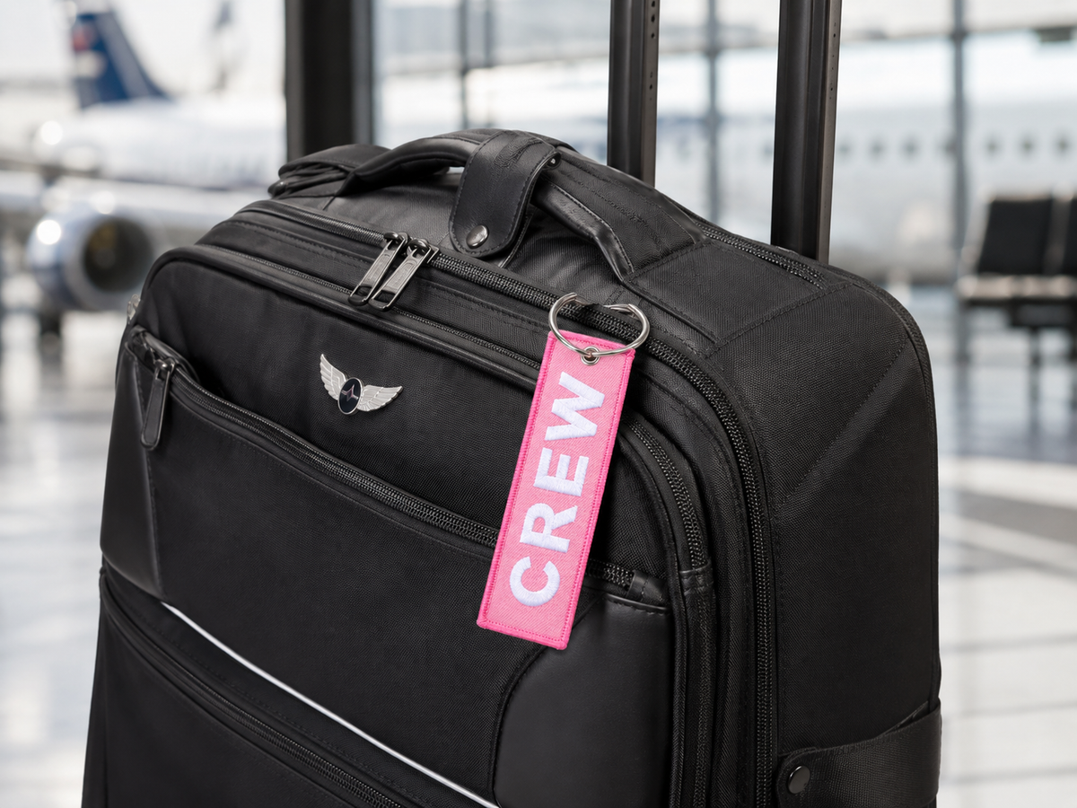 Crew Pink Premium Embroidery Bagtag-Keychain