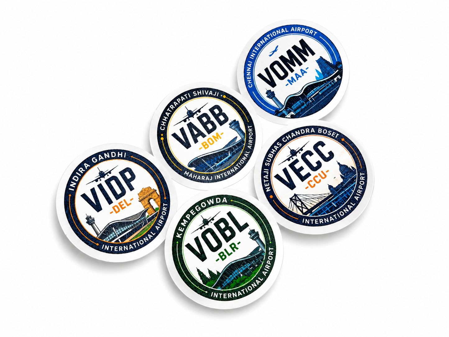 5 Major Airports of India – Vinyl Sticker