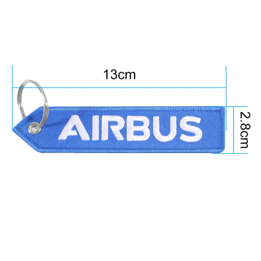 Airbus Sky Blue Embroidered Keychain–Bag Tag | Premium Quality