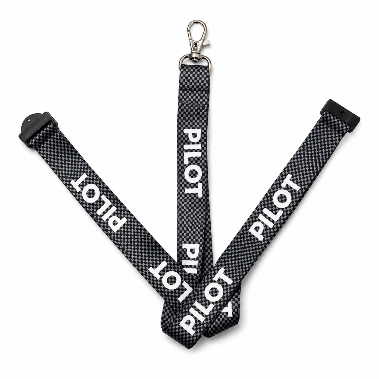 Premium Imported-Pilot Carbon/Checks Lanyard
