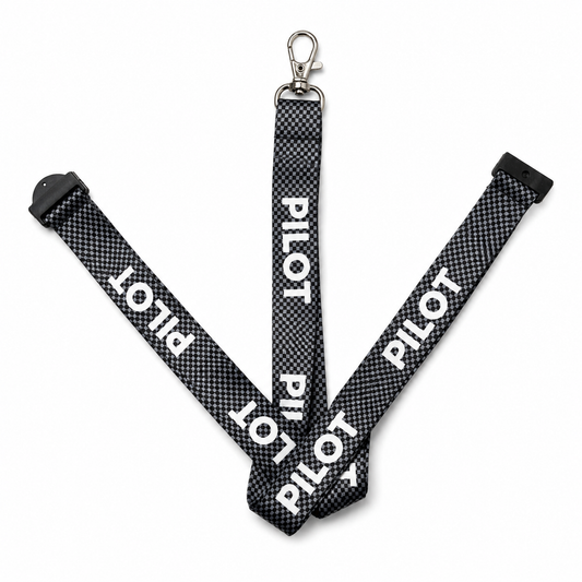 Premium Imported-Pilot Carbon/Checks Lanyard