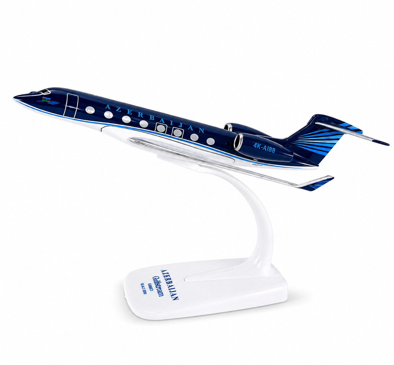 Azerbaijan Gulfstream G650 (20CM) Metal Diecast Airplane Model with Stand