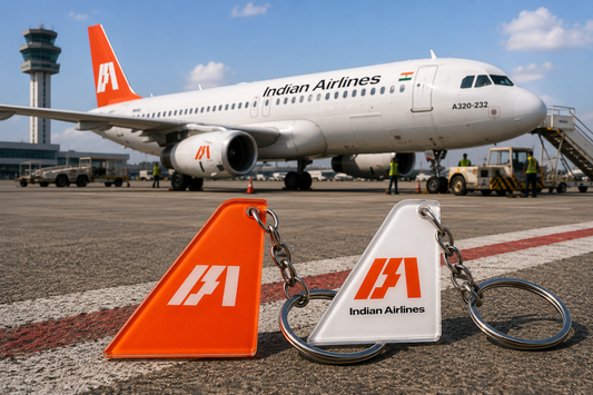 Indian Airlines Acrylic Tail Keychain – Premium Aviation Collectible