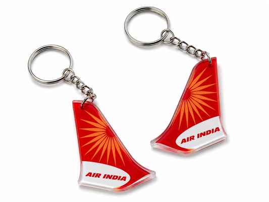 Air India Boeing 787 Dreamliner Acrylic Tail Keychain – Premium Aviation Collectible