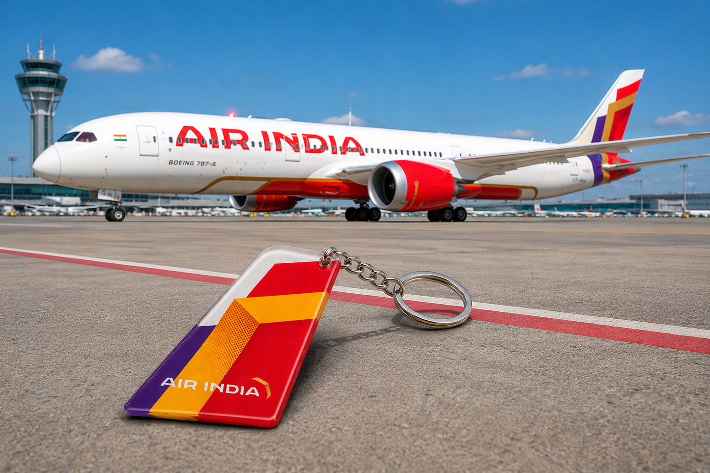Air India New Livery Acrylic Tail Keychain – Premium Aviation Collectible