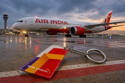 Pack of 3 Indian Acrylic Tail Keychain Combo Set – Air India, IndiGo &amp; Air India Express