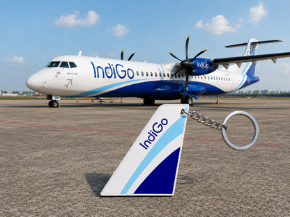IndiGo (6E) Acrylic Tail Keychain – Premium Aviation Collectible