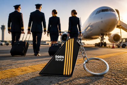 Born to Fly Acrylic Keychain – Dedicated to Flight Attendants, Pilots & Aviation Aspirants