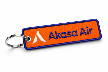 Akasa Air Embroidered Bag Tag – Premium Imported Quality Keyring