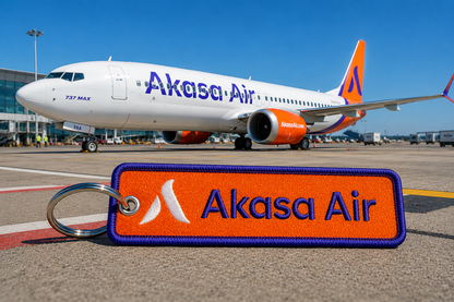 Akasa Air Embroidered Bag Tag – Premium Imported Quality Keyring