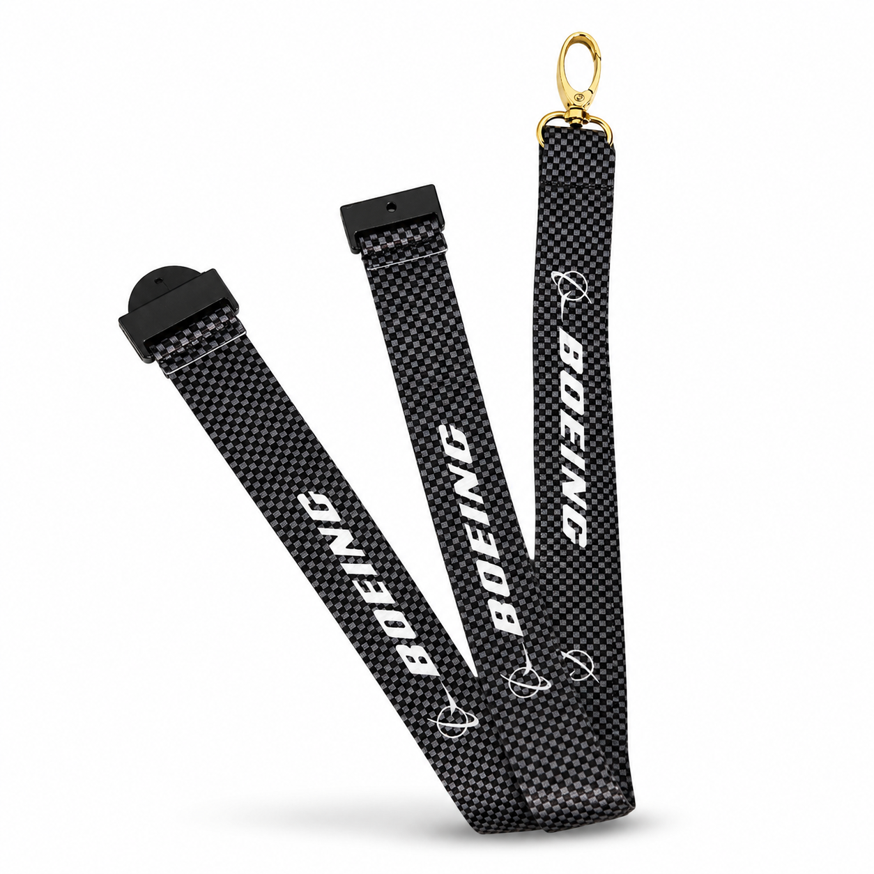 Boeing Carbon/Checks Premium- Lanyard