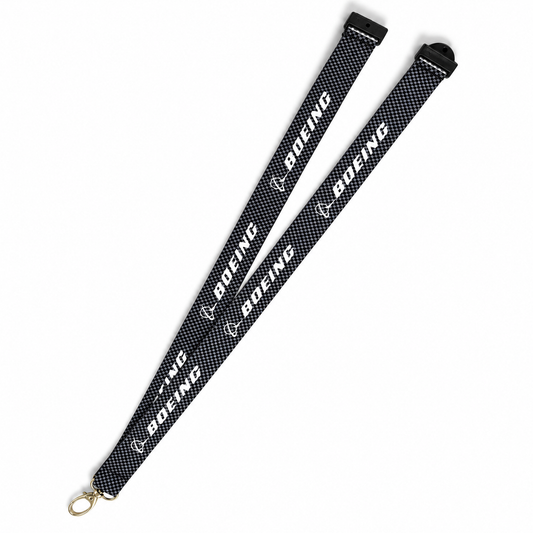 Boeing Carbon/Checks Premium- Lanyard