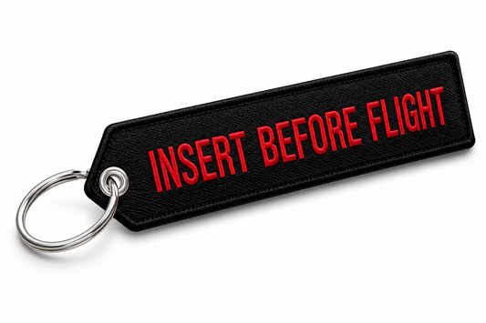 Insert Before Flight Embroidery Bag Tag – Premium Imported Quality