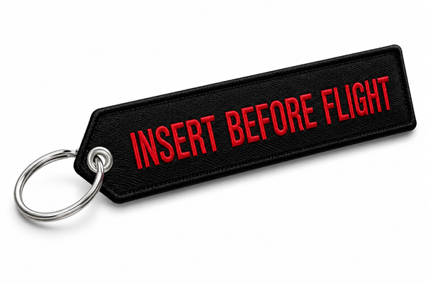 Insert Before Flight Embroidery Bag Tag – Premium Imported Quality