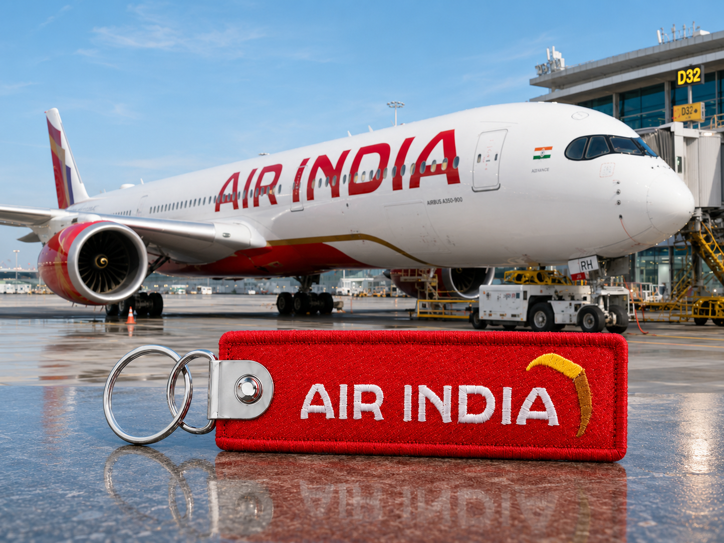 Air India Embroidered Bag Tag – Premium Imported Quality Keyring