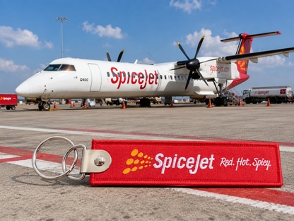 SpiceJet Embroidered Bag Tag – Premium Imported Quality Keyring