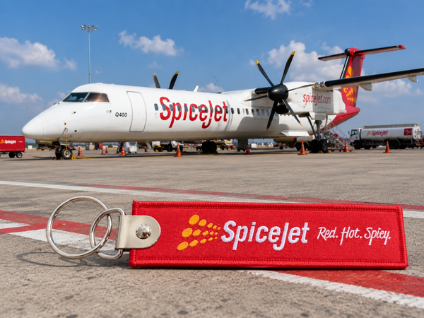SpiceJet Embroidered Bag Tag – Premium Imported Quality Keyring