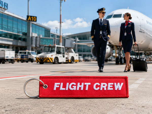 Flight Crew Embroidered Bag Tag – Premium Imported Quality Keyring