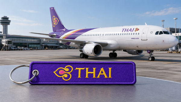 Thai Airways Embroidered Bag Tag – Premium Imported Quality Keyring