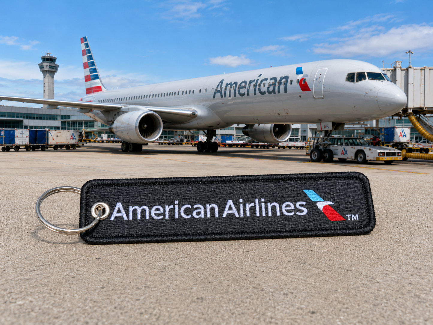 American Airlines Embroidered Bag Tag – Premium Imported Quality Keyring