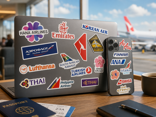 Airlines Logo Themed Vinyl Sticker Pack (50 Pieces)