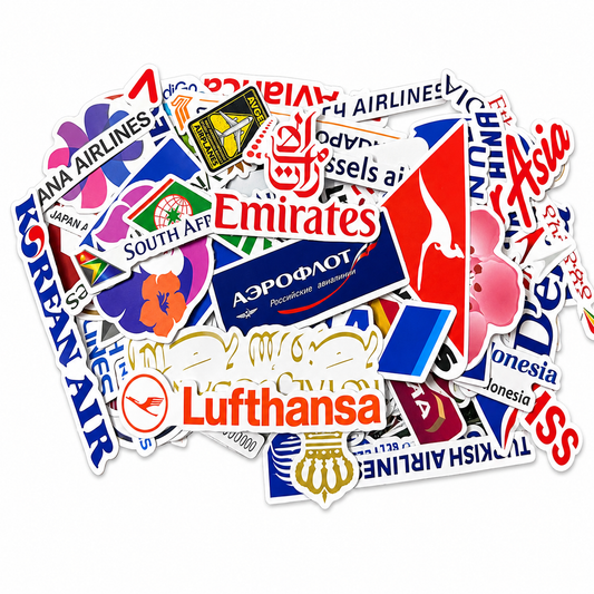 Airlines Logo Themed Vinyl Sticker Pack (50 Pieces)