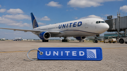 United  Airlines Embroidered Bag Tag – Premium Imported Quality Keyring