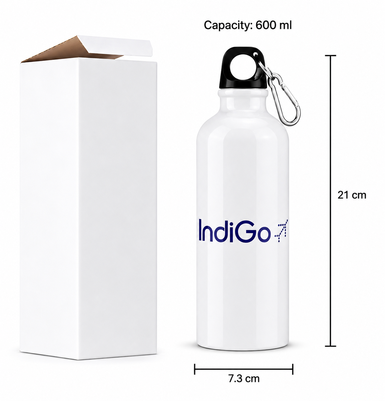 Indigo 600ml Stainless Steel Water Bottle