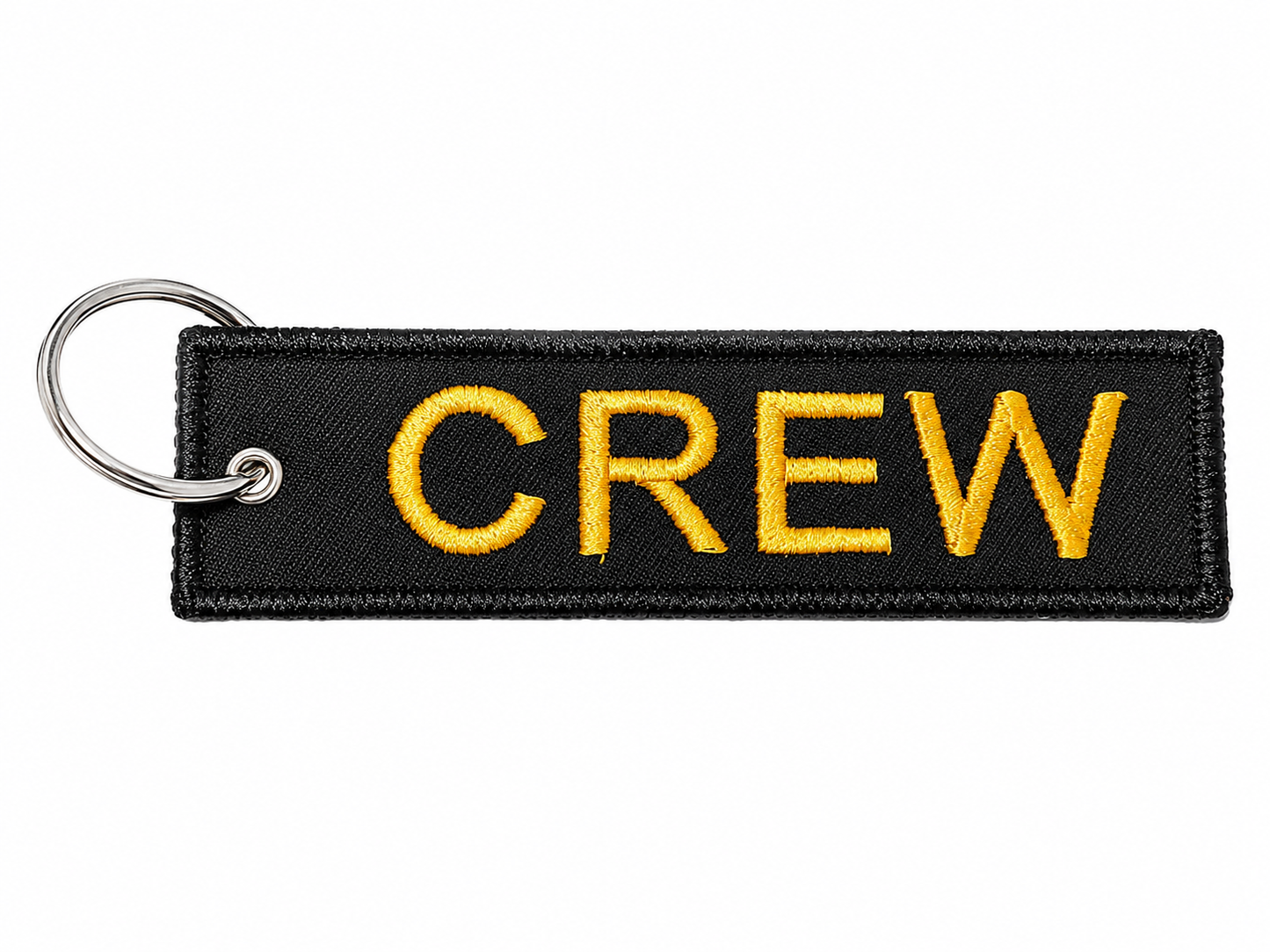 Crew Black Embroidered Bag Tag – Premium Imported Quality Keyring
