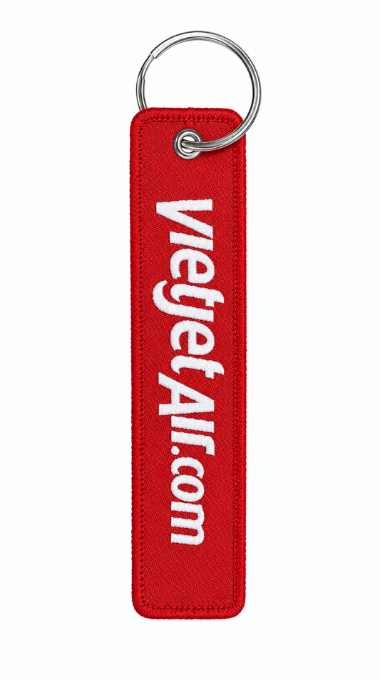 Vietjet Air Embroidered Bag Tag – Premium Imported Quality Keyring