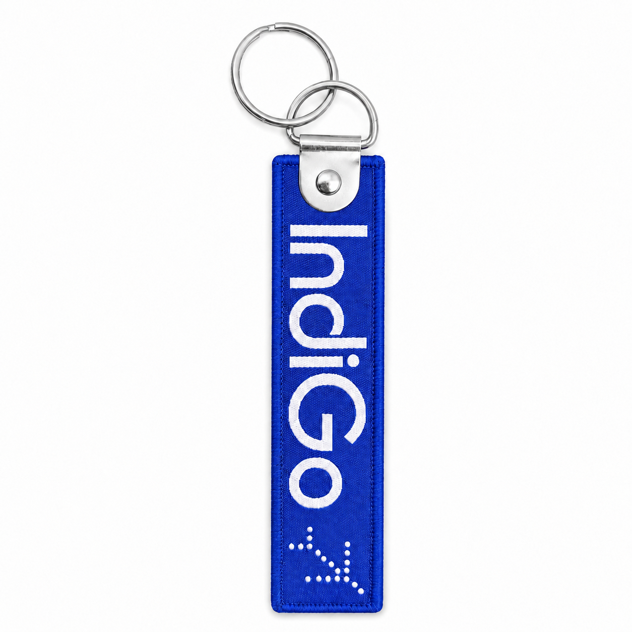 Indigo Embroidered Bag Tag – Premium Imported Quality Keyring