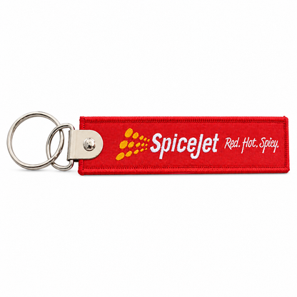 SpiceJet Embroidered Bag Tag – Premium Imported Quality Keyring