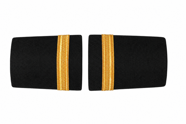 1 Bar Black with Golden Stripes Pilot Epaulettes – Premium Imported Quality