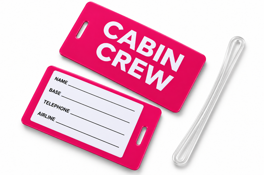 Cabin Crew PVC Luggage Tag (Pink) – Premium Quality