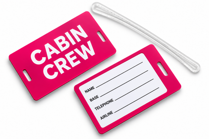 Cabin Crew PVC Luggage Tag (Pink) – Premium Quality