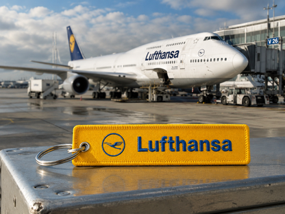 Lufthansa Embroidered Bag Tag – Premium Imported Quality Keyring