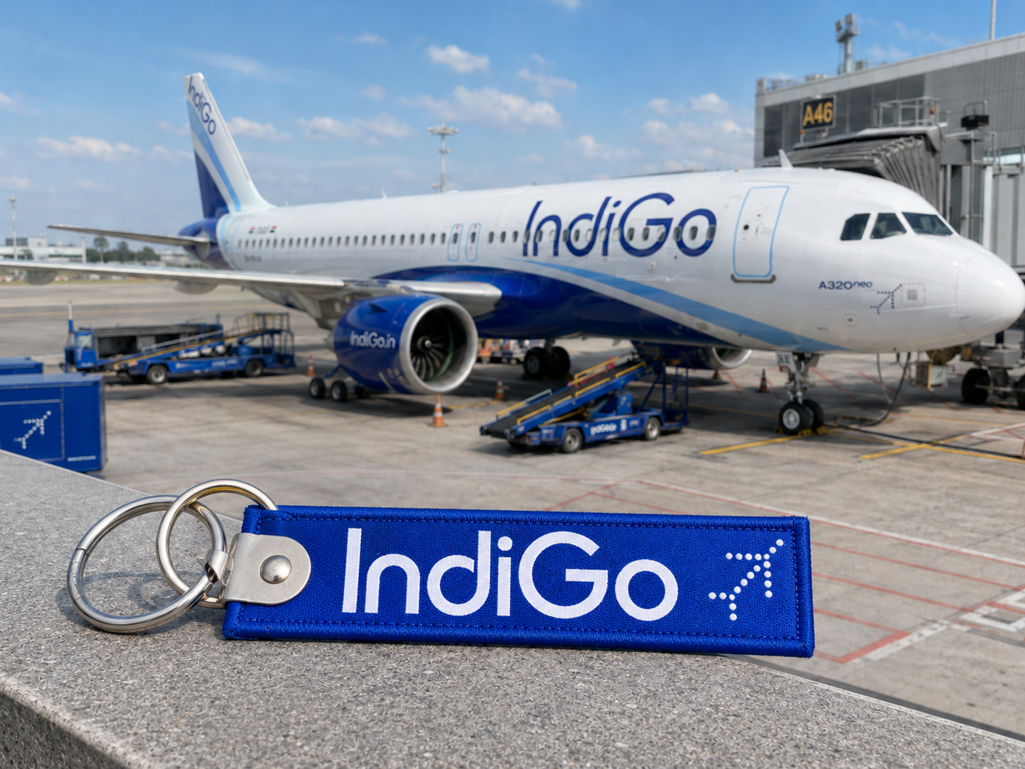 Indigo Embroidered Bag Tag – Premium Imported Quality Keyring